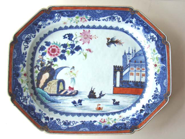 A MAGNIFICENT and RARE Chinese export porcelain platter from the Chien Lung Dynasty circa 1760
